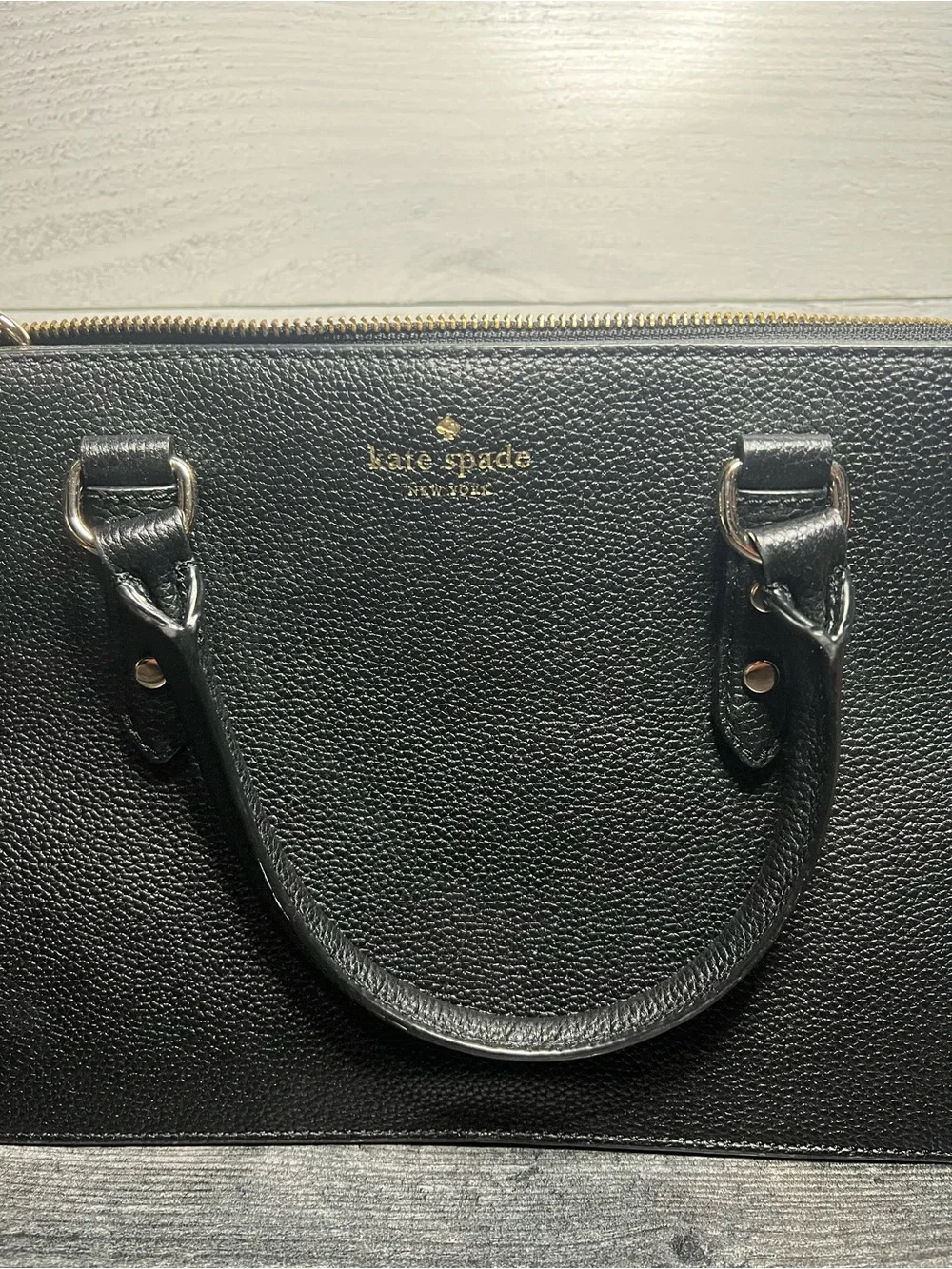 kate spade black pebbled leather crossbody satchel